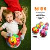 imageNew Bounce Bouncy Balls for Kids  Playground Balls  Set of 6 Balls with Pump  85quot Ball for Children Toddlers and PetsSmiley Face