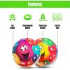 imageNew Bounce Bouncy Balls for Kids  Playground Balls  Set of 6 Balls with Pump  85quot Ball for Children Toddlers and PetsSmiley Face