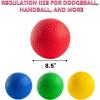 imageNew Bounce Dodgeball Balls  Heavy Duty Set of 4 PG DodgeBall Balls for Kids and Adults Official Size for Dodgeball and Handball  Perfect for Camps and SchoolsBlue Red Yellow Green