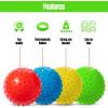 imageNew Bounce Knobby Balls Set for Kids  Set of 4 Bumpy 85quot Sensory Inflatable Balls with Pump  Textured Toys for Toddlers Therapy Outdoor Play Party Favors ampamp Dog Toys