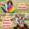 imageNew Bounce Playground Balls for Kids  Set of 2 Rainbow Colored Rubber Bouncing Kick Balls Plus Pump  Regulation Size for Dodgeball and More  Durable Inflatable 85quot Game Ball