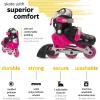 imageNew Bounce Roller Skates for Little Kids  Shoe Size EU 2831 US Kids Junior Size 811 2in1 Roller Skates for Girls Converts from TriWheel to Inline Skates  Rollerskates for BeginnerPink
