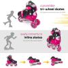 imageNew Bounce Roller Skates for Little Kids  Shoe Size EU 2831 US Kids Junior Size 811 2in1 Roller Skates for Girls Converts from TriWheel to Inline Skates  Rollerskates for BeginnerPink