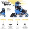 imageNew Bounce Roller Skates for Little Kids  Shoe Size EU 2831 US Kids Junior Size 811 2in1 Roller Skates for Girls Converts from TriWheel to Inline Skates  Rollerskates for BeginnerBlue