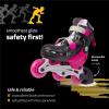 imageNew Bounce Roller Skates for Little Kids  Shoe Size EU 2831 US Kids Junior Size 811 2in1 Roller Skates for Girls Converts from TriWheel to Inline Skates  Rollerskates for BeginnerPink
