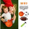 imageNew Bounce Soft Sports Balls for Toddlers  Set of 3 5quot Balls Basketball Football and Soccer  Outdoor Playground Mini PVC Balls