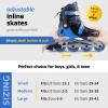 imageNewBounce Adjustable Inline Skates for Girls and Boys  for Kids Teens and Young Adults Outdoor Roller Skates for Boys Ages 812 for Beginners ampamp Advanced  BlueSmall