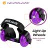 imageNewBounce Heel Wheel Skates with Lights  Jet Wheelies for Shoes  Adjustable Roller Heel Skates for Kids  One Size Fits MostPurple