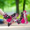 imageNewBounce Inline Skates for Girls and Boys  Outdoor Adjustable Roller Skates for Boys Ages 812 for Beginners ampamp Advanced Great for Kids ampamp Teens  PinkMedium 26 US