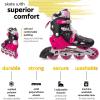 imageNewBounce Inline Skates for Girls and Boys  Outdoor Adjustable Roller Skates for Boys Ages 812 for Beginners ampamp Advanced Great for Kids ampamp Teens  PinkMedium 26 US