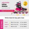 imageNewBounce Inline Skates for Girls and Boys  Outdoor Adjustable Roller Skates for Boys Ages 812 for Beginners ampamp Advanced Great for Kids ampamp Teens  PinkLarge 69 US
