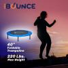 imageNewBounce Mini Trampoline  Foldable Trampoline for Children and Adults  Fitness Rebounder Trampoline  Holds Up to 150220 Lbs40 Trampoline