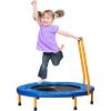 imageNewBounce Mini Trampoline  Foldable Trampoline for Children and Adults  Fitness Rebounder Trampoline  Holds Up to 150220 Lbs36 with Handlebar