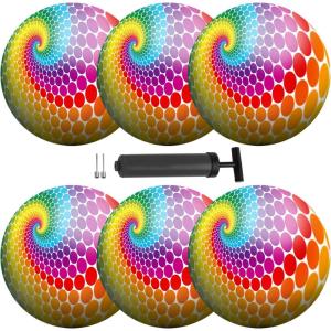 imageNew Bounce Bouncy Balls for Kids  Playground Balls  Set of 6 Balls with Pump  85quot Ball for Children Toddlers and PetsPolka Dot Swirl